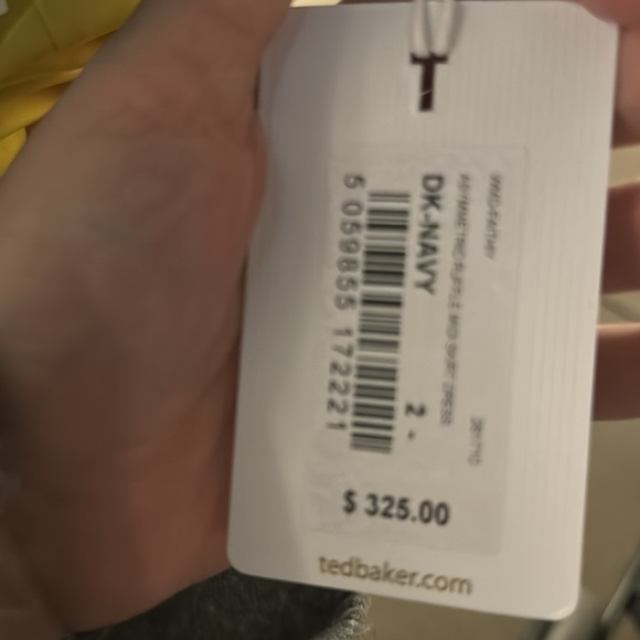 Ted Baker Faithiy Asymmetric Ruffle Midi Skirt Dress Dark Navy Womens Size Ted 2 - Picture 12 of 17